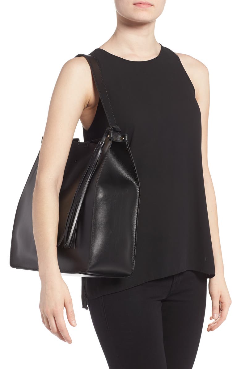 Sole Society Karlie Faux Leather Bucket Bag, Alternate, color,