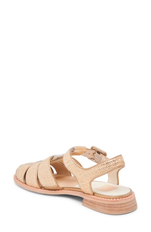 Dolce Vita Holis Womens Cushioned Footbed Leather Strappy Sandals In Light Gold Raffia