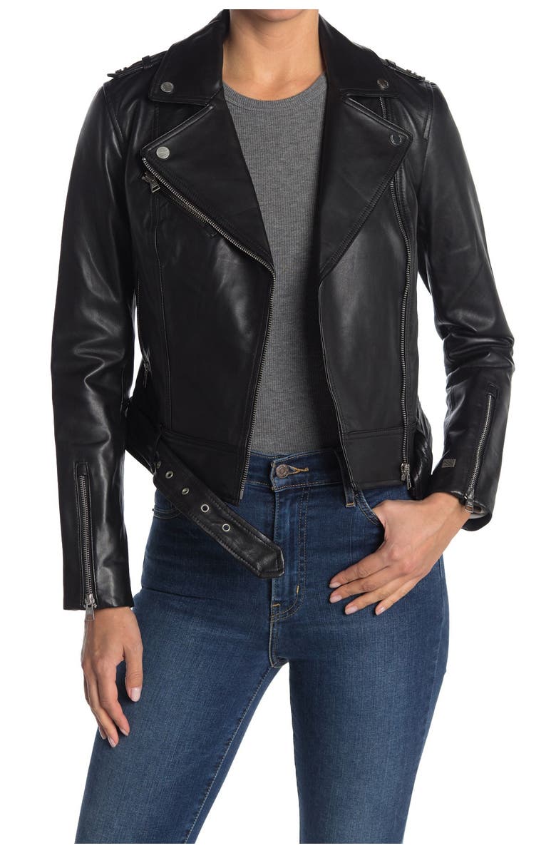 Soia & Kyo Leather Moto Jacket, Main, color, 