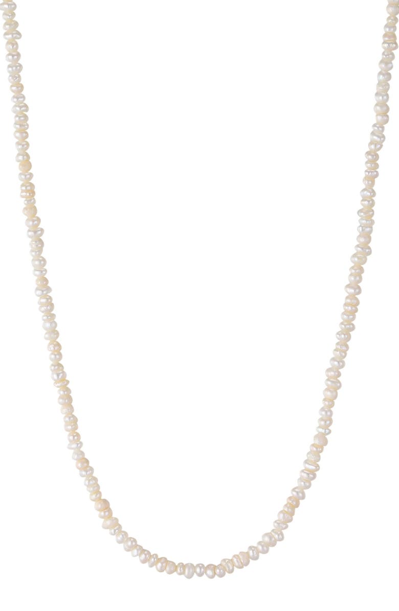 st. Moran Keshi Freshwater Pearl Necklace, Main, color, White