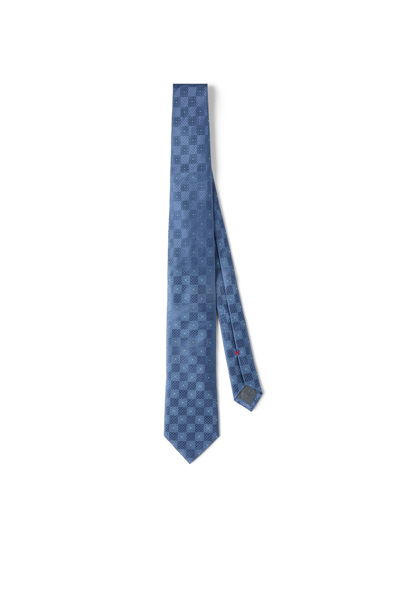 Silk tie with pattern, Main, color, Denim