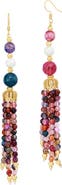 SAVVY CIE JEWELS Gemstone Tassel Drop Earrings