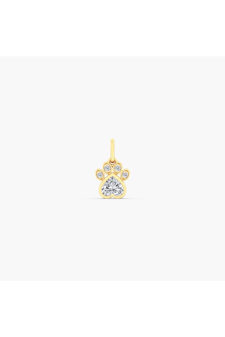Paw Lab Diamond Pendant Charm in 14K, Main, color, Yellow Gold