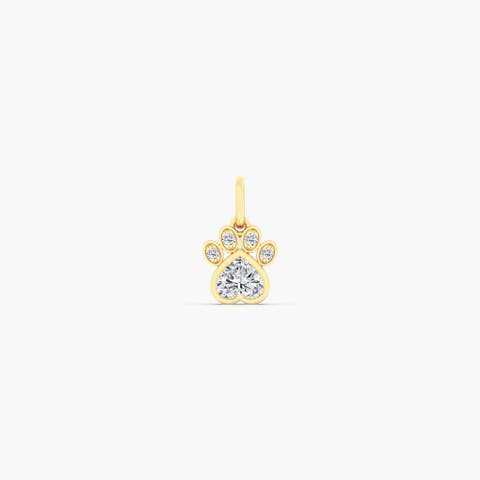 Paw Lab Diamond Pendant Charm in 14K