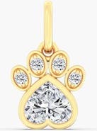 Everlee Paw Lab Diamond Pendant Charm in 14K