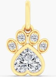 Everlee Paw Lab Diamond Pendant Charm in 14K