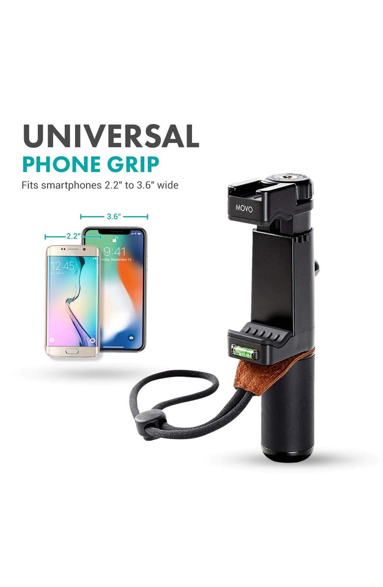 MOVO Vlog Kit V7 - YouTube Starter Kit with Grip, Stereo Microphone, Light, and Wireless Remote, Alternate, color, Black