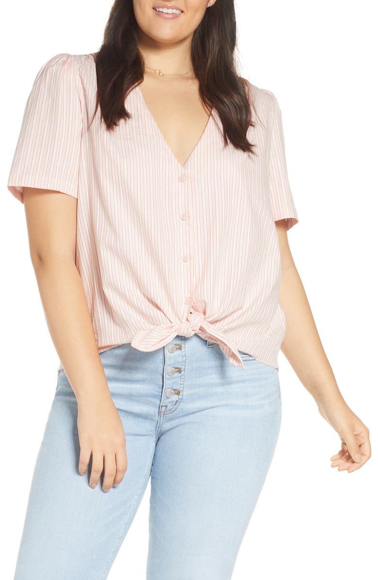 Treasure & Bond Tie Front Top, Alternate, color, 