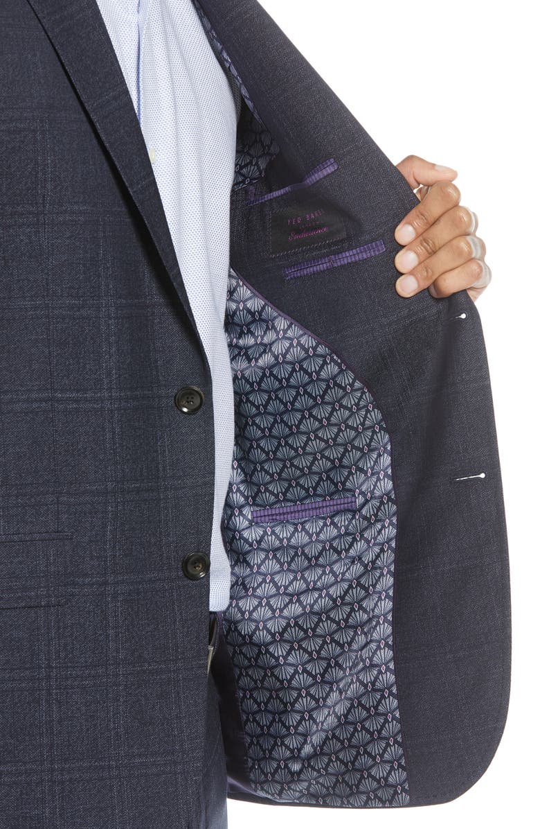 Ted Baker London Jay Windowpane Wool Suit, Alternate, color, 