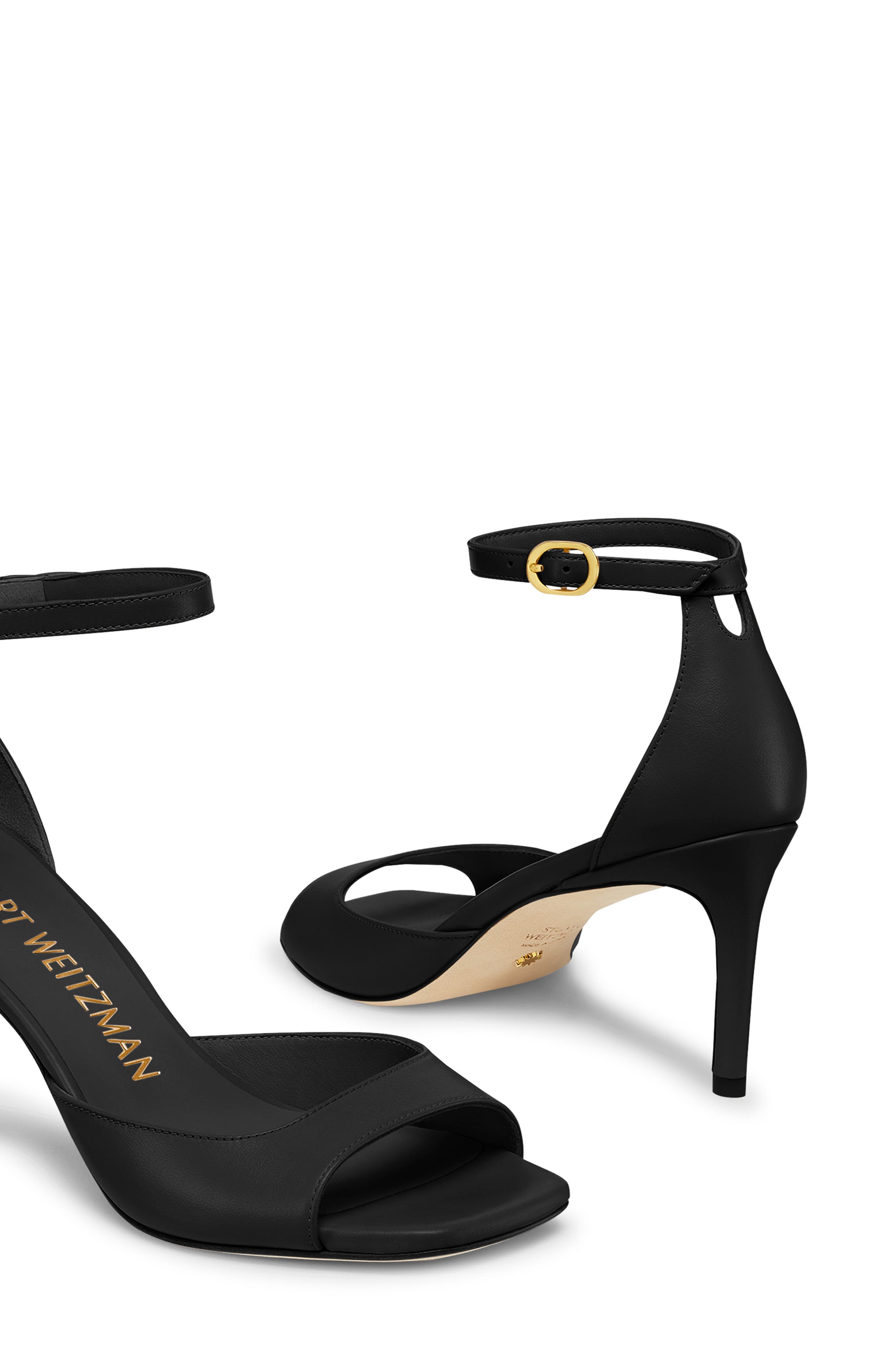 Stuart Weitzman Nudistia 75 Sandal, Alternate, color, Black