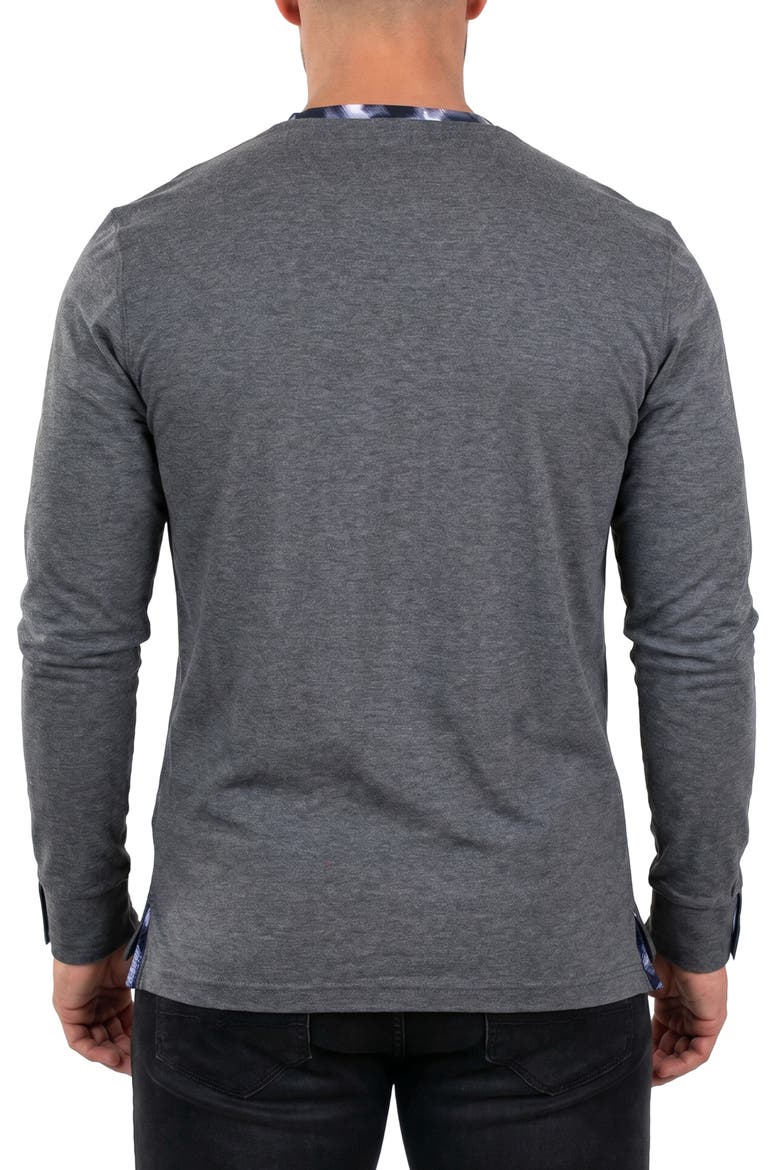 Edison Stretch Cotton Long Sleeve V-Neck T-Shirt, Alternate, color, GREY