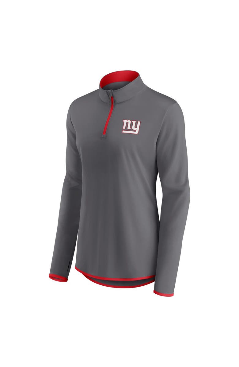 FANATICS Women's Fanatics Branded  Gray New York Giants Corner Long Sleeve 1/4 Zip Top, Alternate, color, 