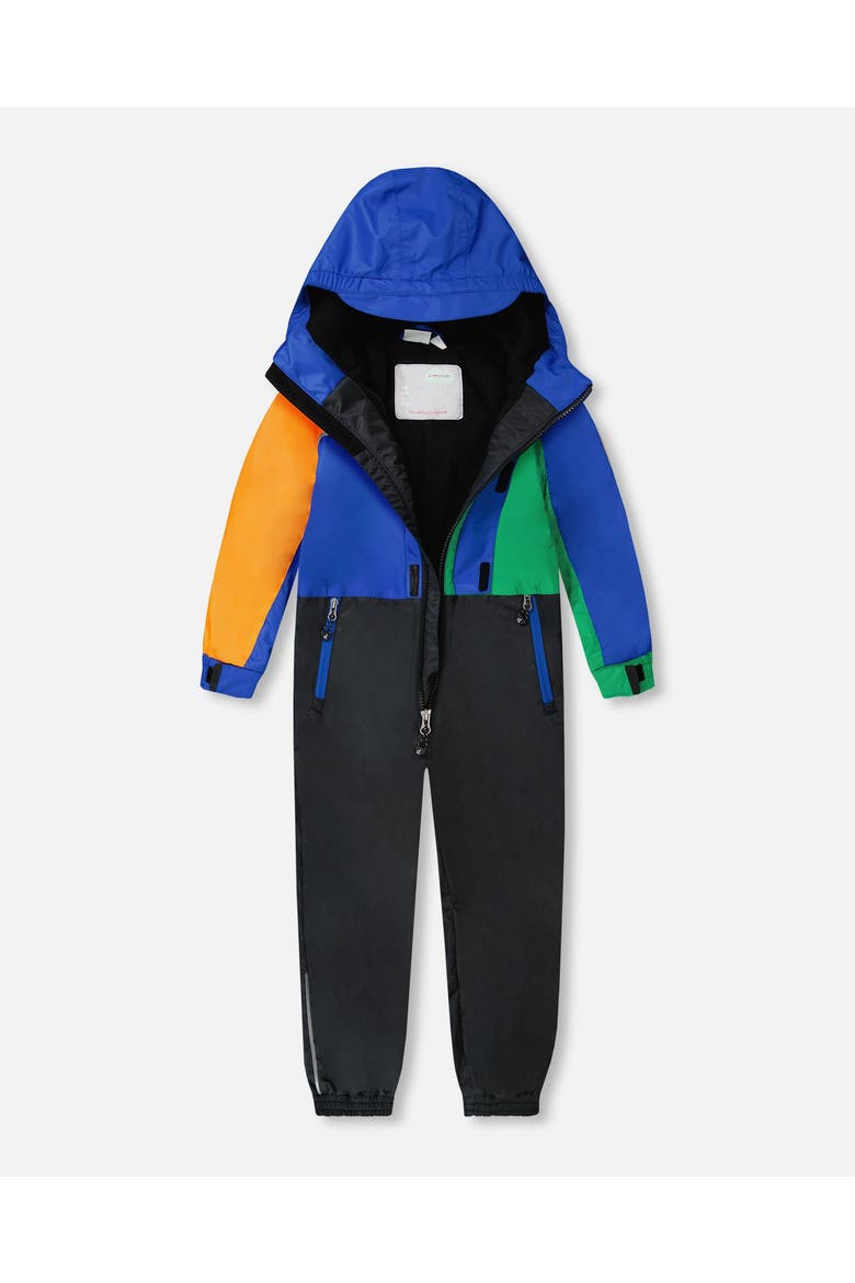 Kids Mid-Season Colorblock One-Piece Outerwear, Alternate, color, Royal Blue Colorblock