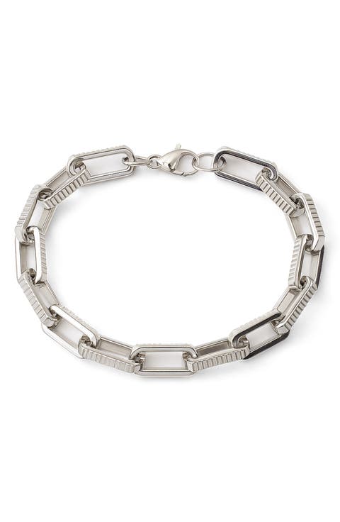 Men's Stainless Steel Oval Chain Bracelet
