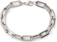 AMERICAN EXCHANGE Men's Stainless Steel Oval Chain Bracelet