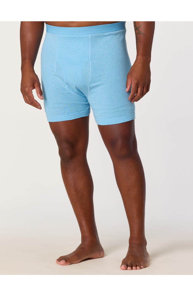 Harbor Bay by DXL Big & Tall 3 pk Heathered 4 Inch Boxer Briefs, Alternate, color, Baltic Sea Heather