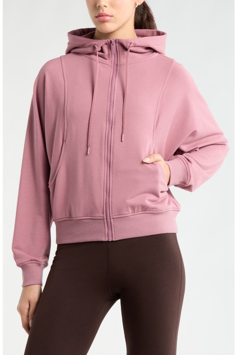 Weekend French Terry Full Zip Hoodie, Alternate, color, PURPLE WISTFUL