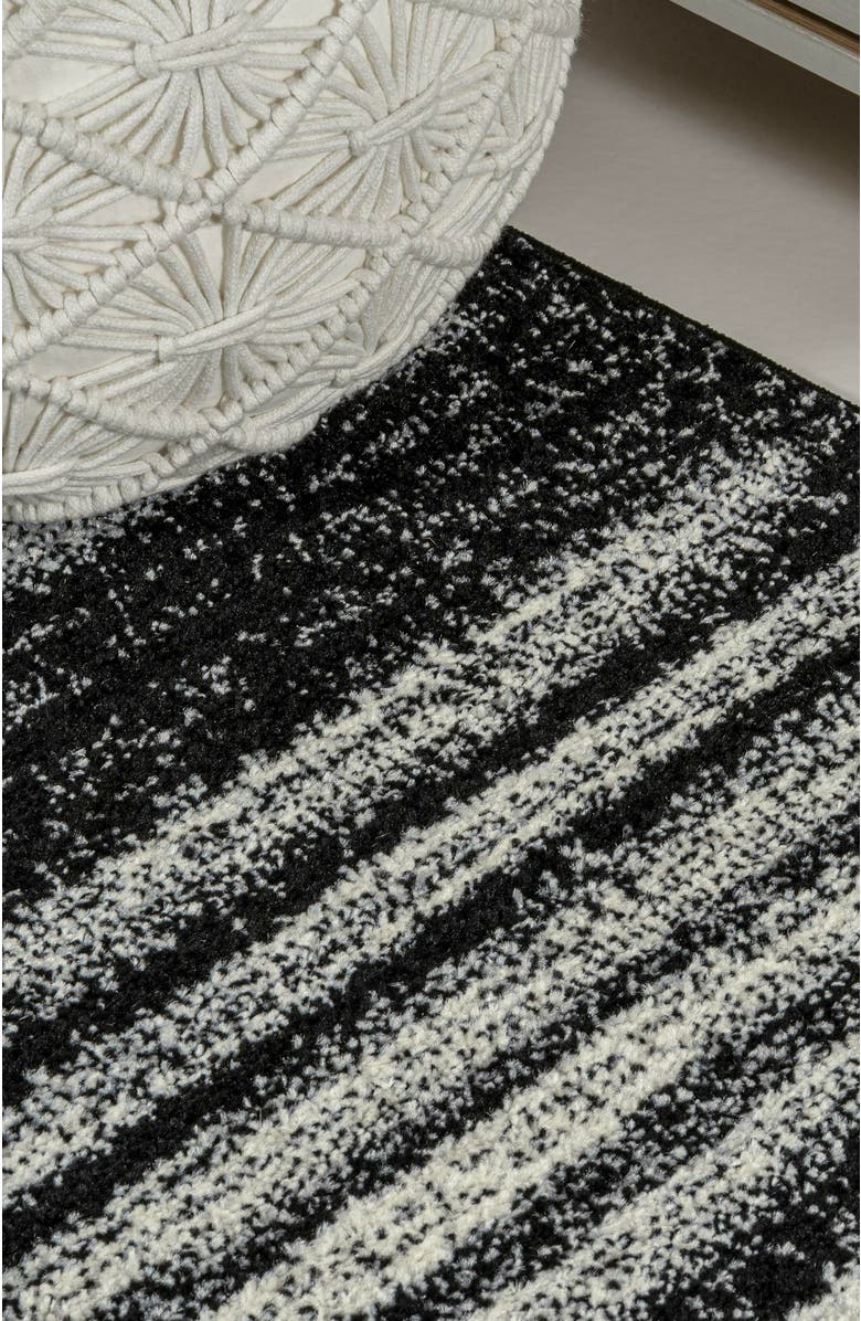 JONATHAN Y Khalil Modern Berber Stripe Area Rug, Alternate, color, Black/Cream