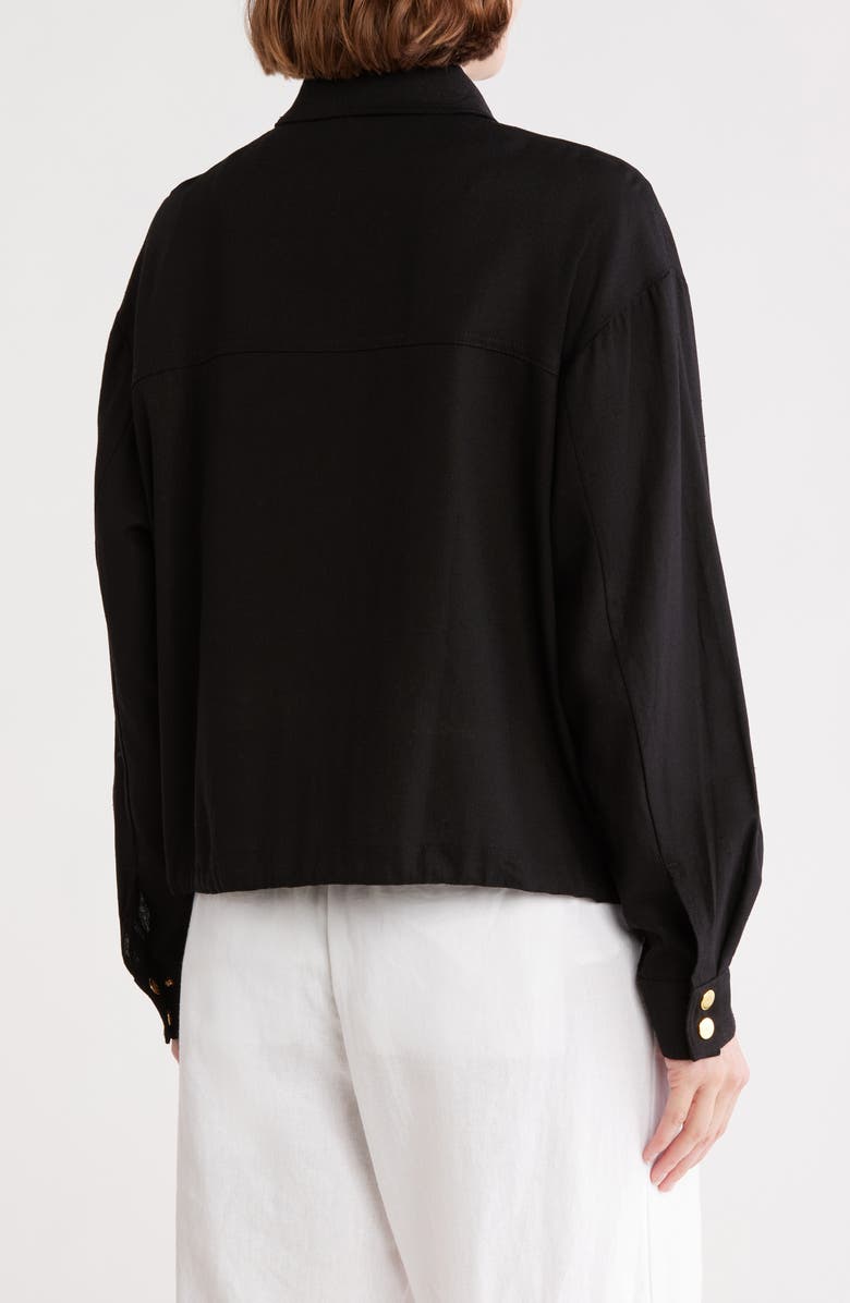 Ellen Tracy Crop Safari Jacket, Alternate, color, Black