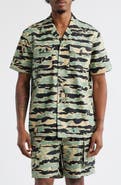 Billionaire Boys Club BB Tiger Camo Cotton Camp Shirt