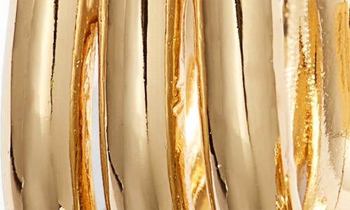 Nordstrom Demi Fine Ridged Triple Hoop Earrings In 14k Gold Plated