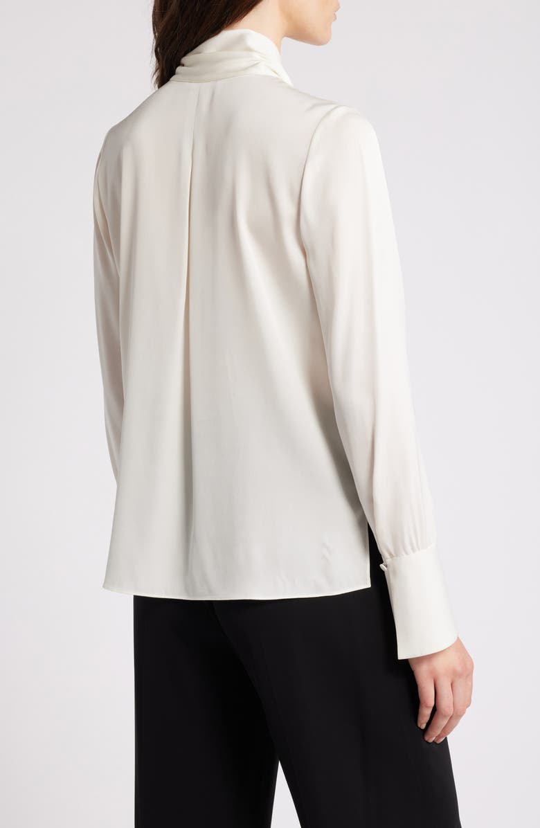 KOBI HALPERIN Tie Neck Stretch Silk Shirt, Alternate, color, 