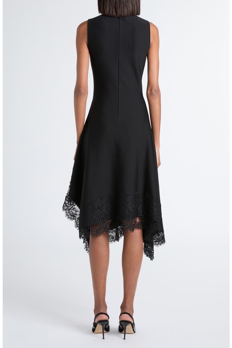 Lace Detail Asymmetric Dress, Alternate, color, BLACK/ BLACK