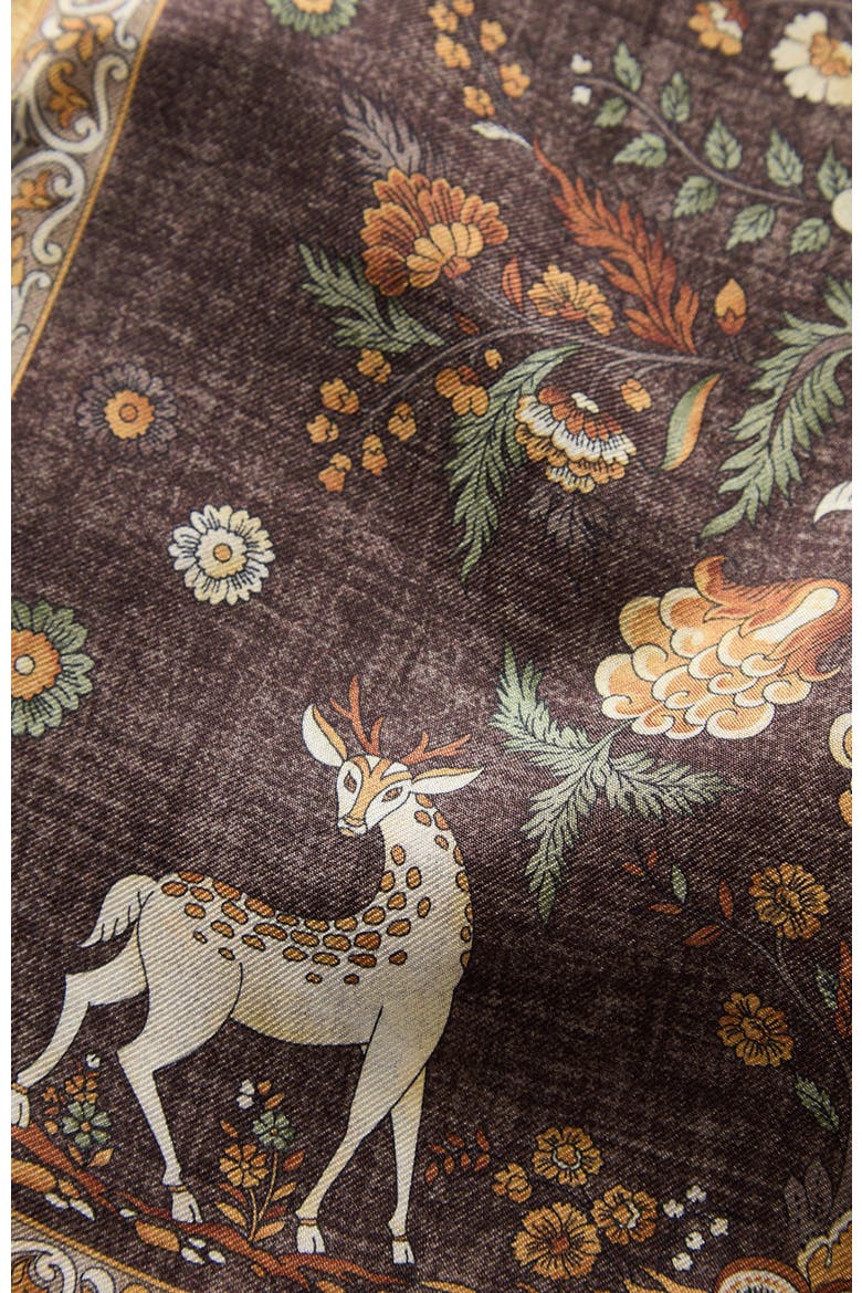 Collins Garden Double Print Pocket Square, Alternate, color, Brown Multi