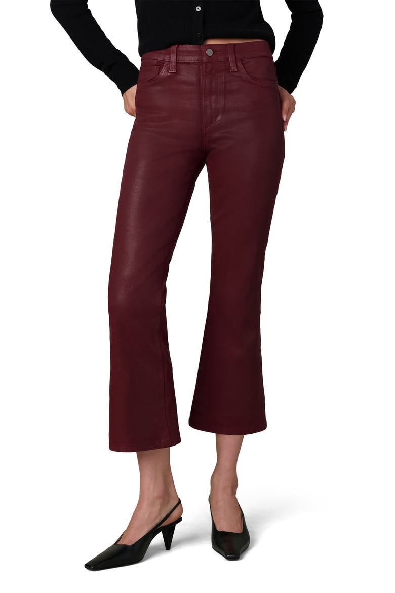 The Callie Coated High Waist Ankle Bootcut Jeans, Main, color, SYRAH