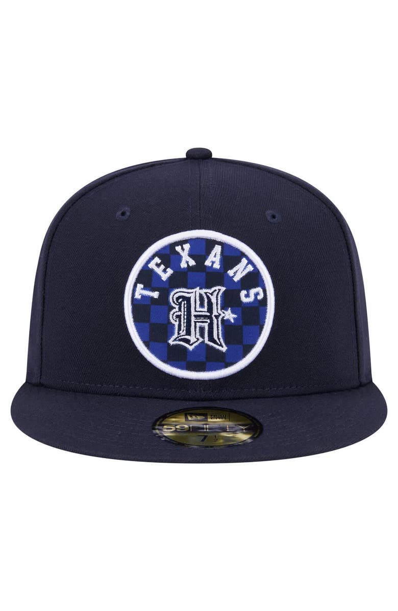 New Era Men's New Era Navy Houston Texans Checkered 59FIFTY Fitted Hat, Alternate, color,