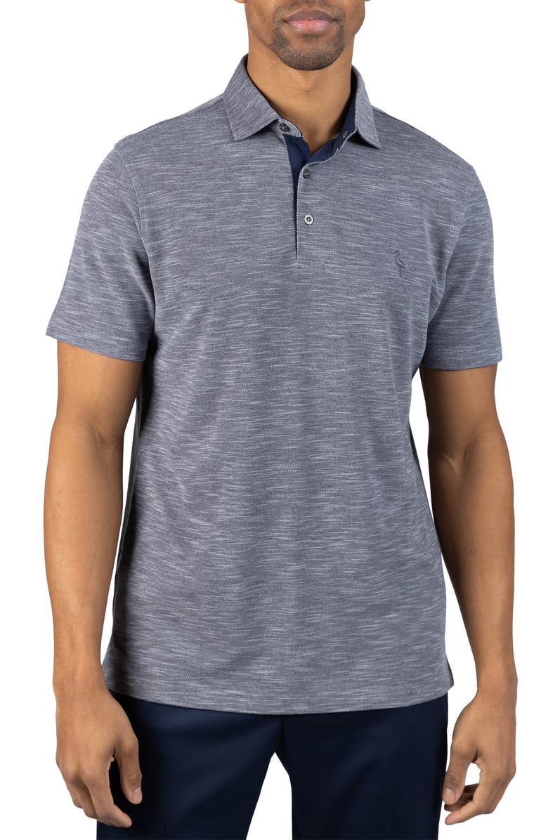 TailorByrd Slub Piqué Polo, Main, color, Pebble Grey