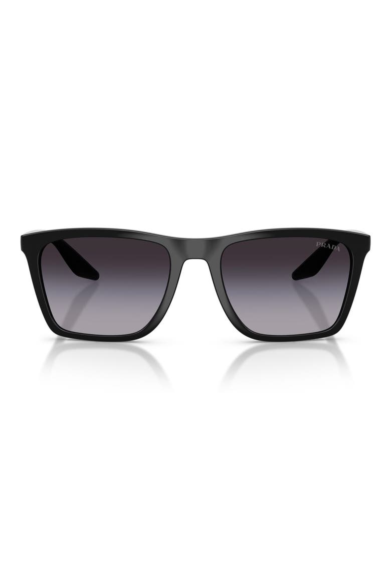 56mm Pillow Sunglasses, Main, color, BLACK / GREY GRADIENT