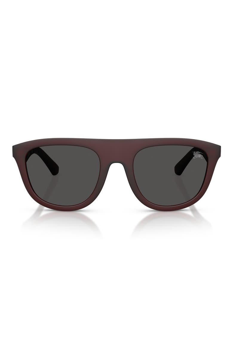 55mm Square Sunglasses, Main, color, MATTE BORDEAUX / DARK GREY
