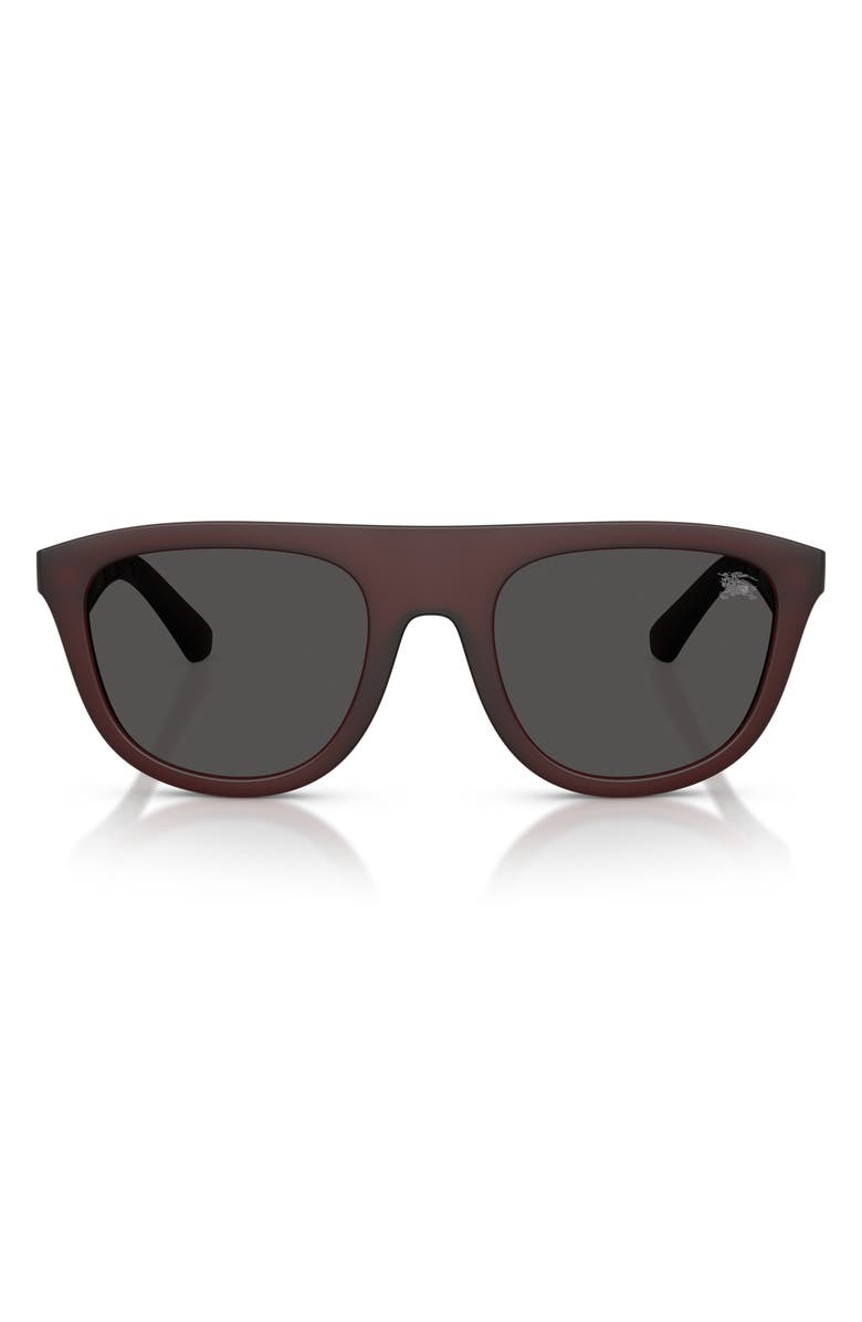 Burberry 55mm Square Sunglasses, Main, color, Matte Bordeaux / Dark Grey