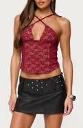 EDIKTED Tyra Crisscross Lace Corset Top