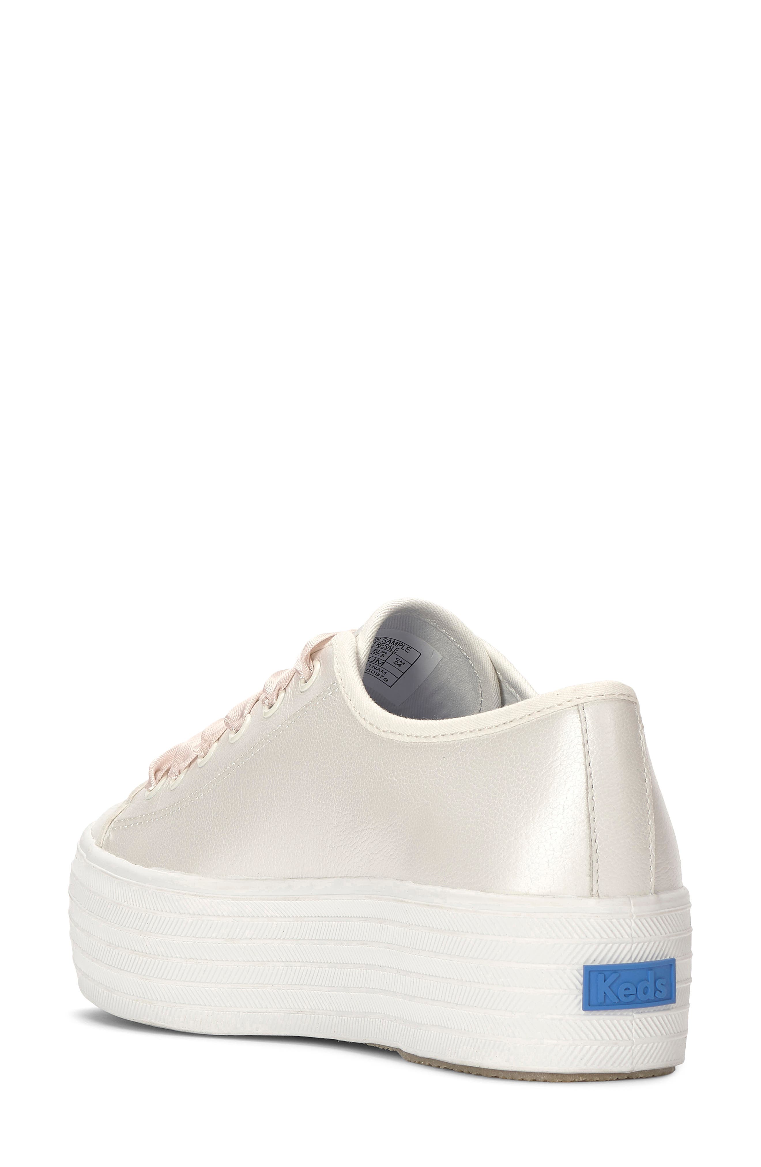Triple Up Platform Sneaker, Alternate, color, WHITE PEARLIZED