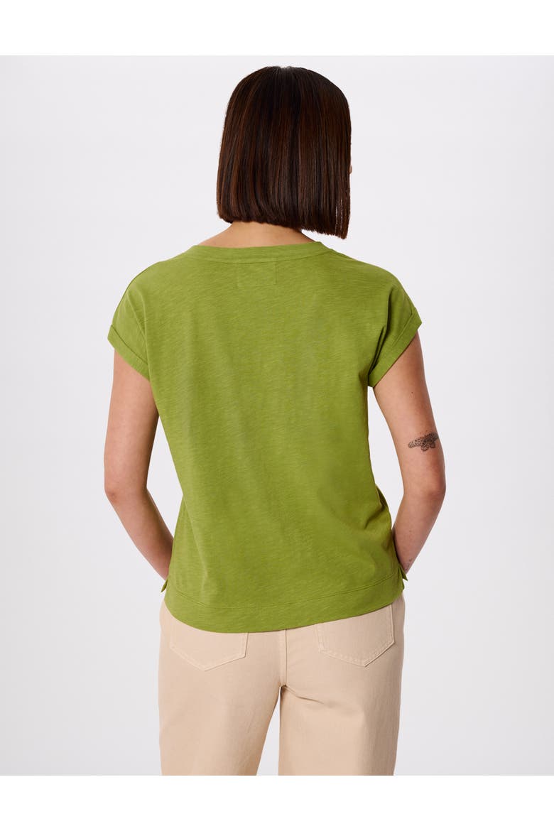 Willa V-Neck Cap Sleeve T-Shirt, Alternate, color, Green