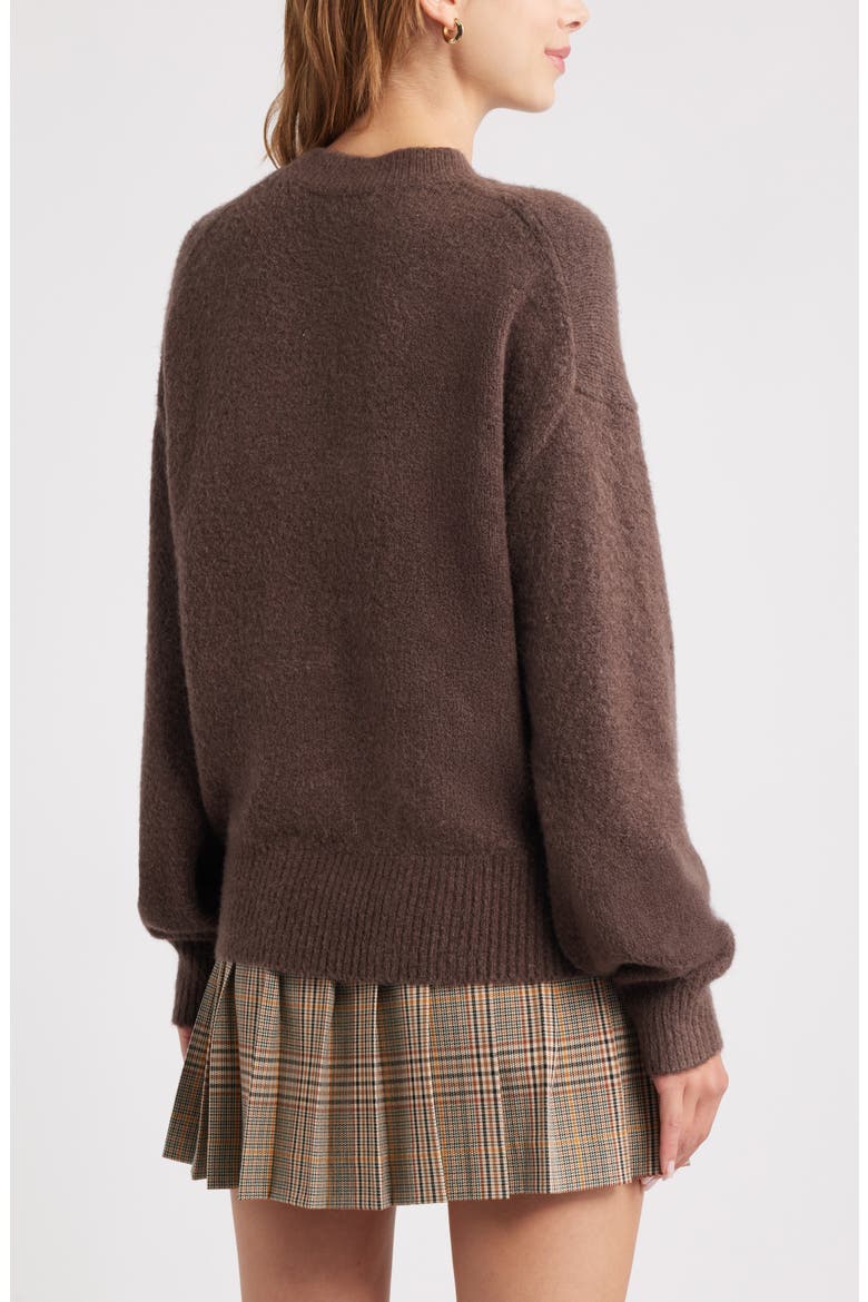 Cozy Crewneck Sweater, Alternate, color, BROWN SEAL