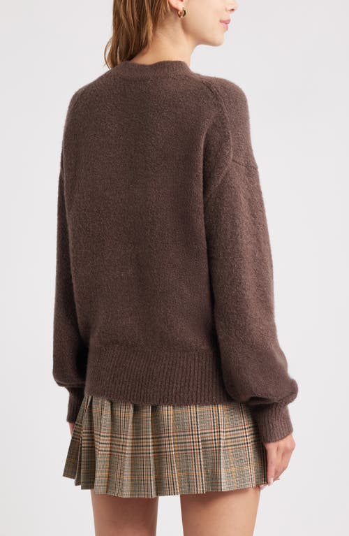 Open Edit Cozy Crewneck Sweater In Animal Print