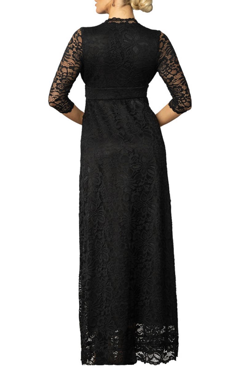 Kiyonna Maria Lace Evening Gown, Alternate, color, Onyx