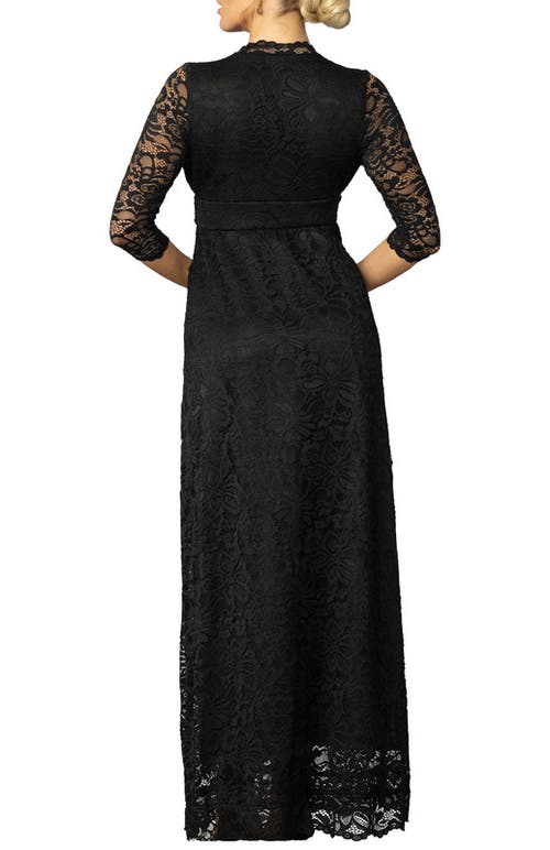 Kiyonna Maria Lace Evening Gown In Onyx