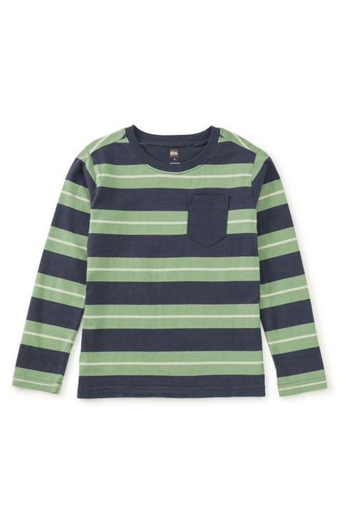 Long Sleeve Striped Pocket Tee