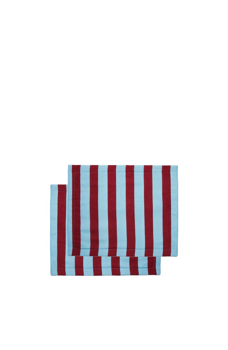 La DoubleJ Placemats Set Of 2 (35X45) Riga Bordeaux - Azzurro, Alternate, color, Riga Bordeaux - Azzurro