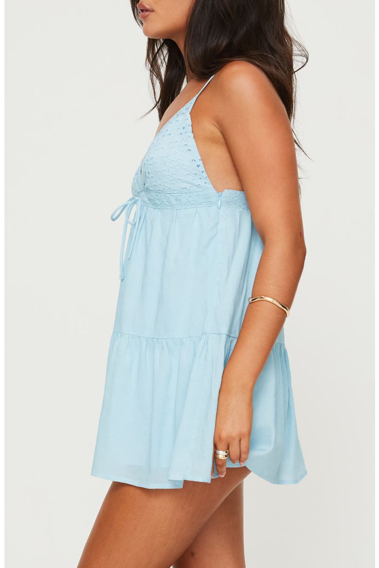 Nicoletta Eyelet Embroidered Babydoll Minidress, Alternate, color, LIGHT BLUE