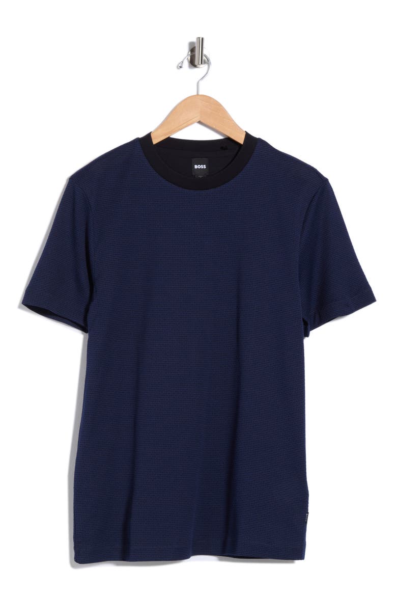 C-Thompson Textured Cotton T-Shirt, Alternate, color, DARK BLUE