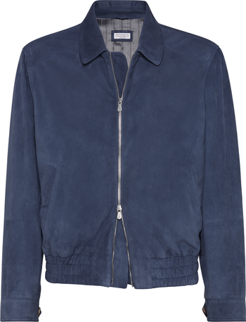 ブルゾン BRUNELLO CUCINELLI 'Shiny Zipper Pull' bomber jacket Brunello Cucinelli Men's Leather Full-Zip Bomber Jacket with