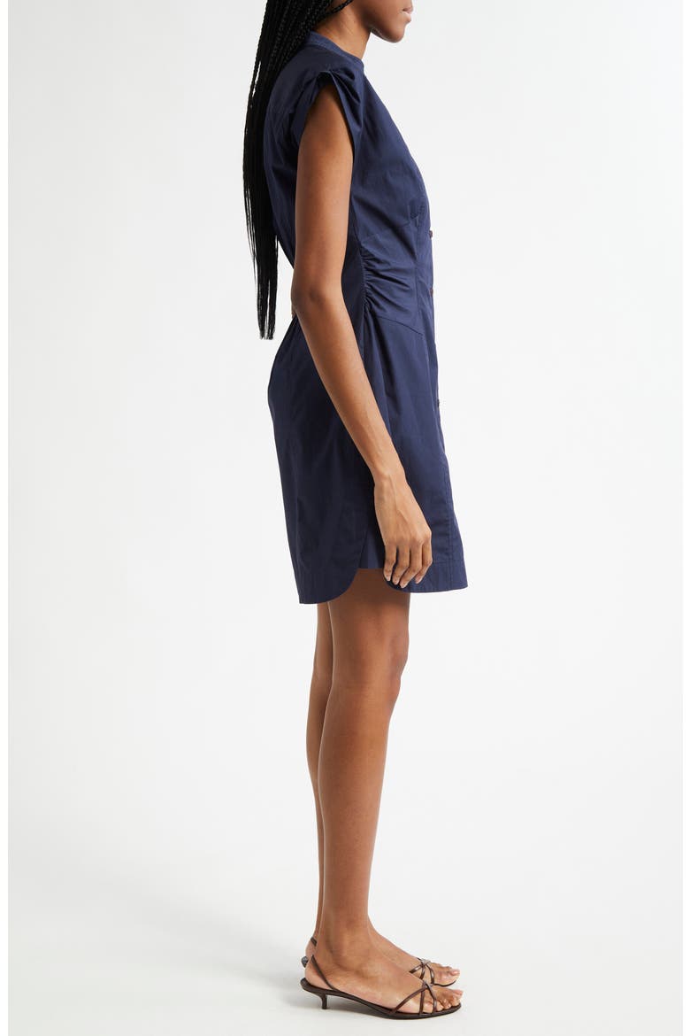 Elyse Short Sleeve Tiered Cotton Shirtdress, Alternate, color, BLACK