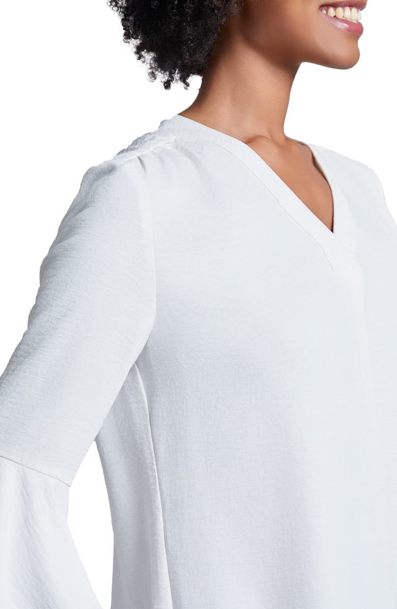 Jones New York Flutter Sleeve Pleat V-Neck Top, Alternate, color, 