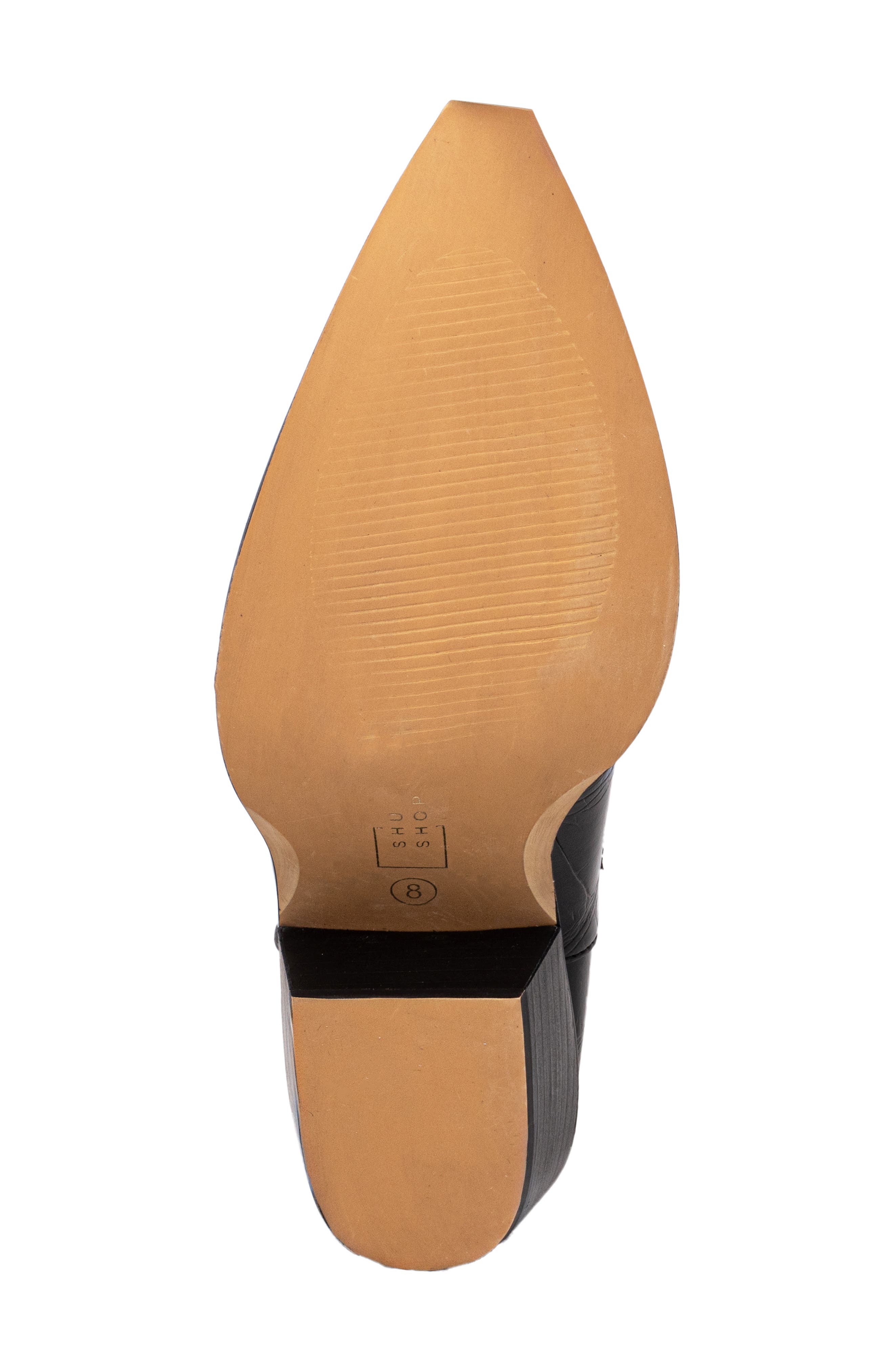 SHUSHOP Zouzou Western Boot, Alternate, color, Black Croco