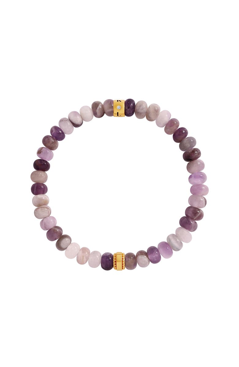 Karma and Luck Calm Spirit Amethyst & CZ Gold Bracelet, Main, color, Purple